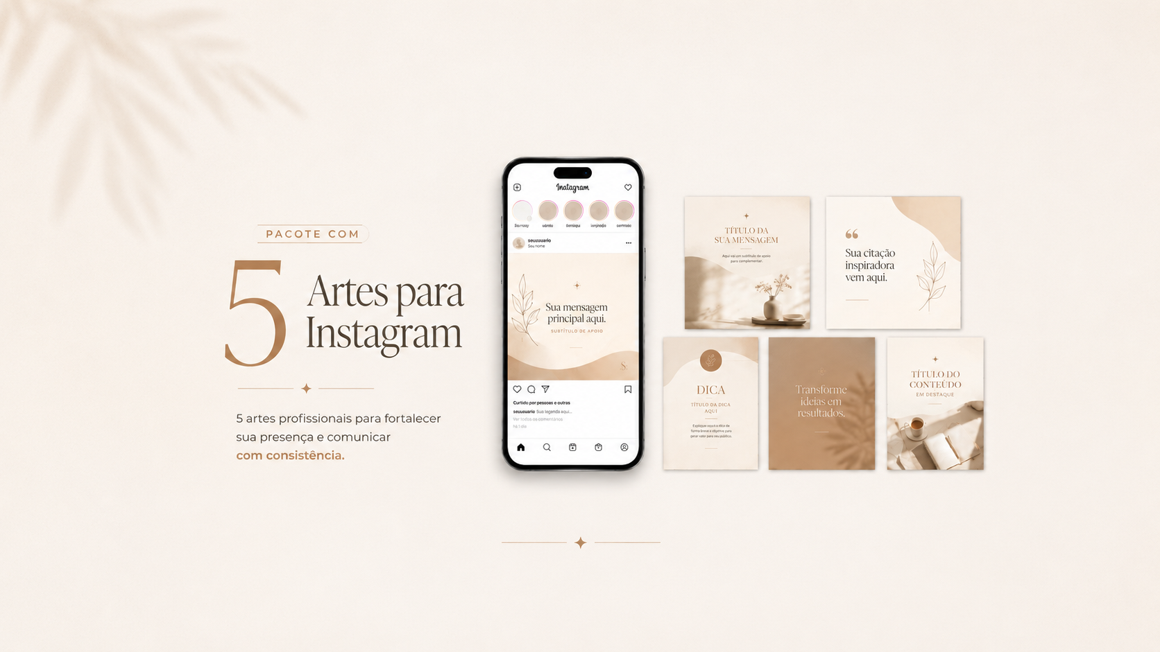 Pacote com 5 Artes para Instagram