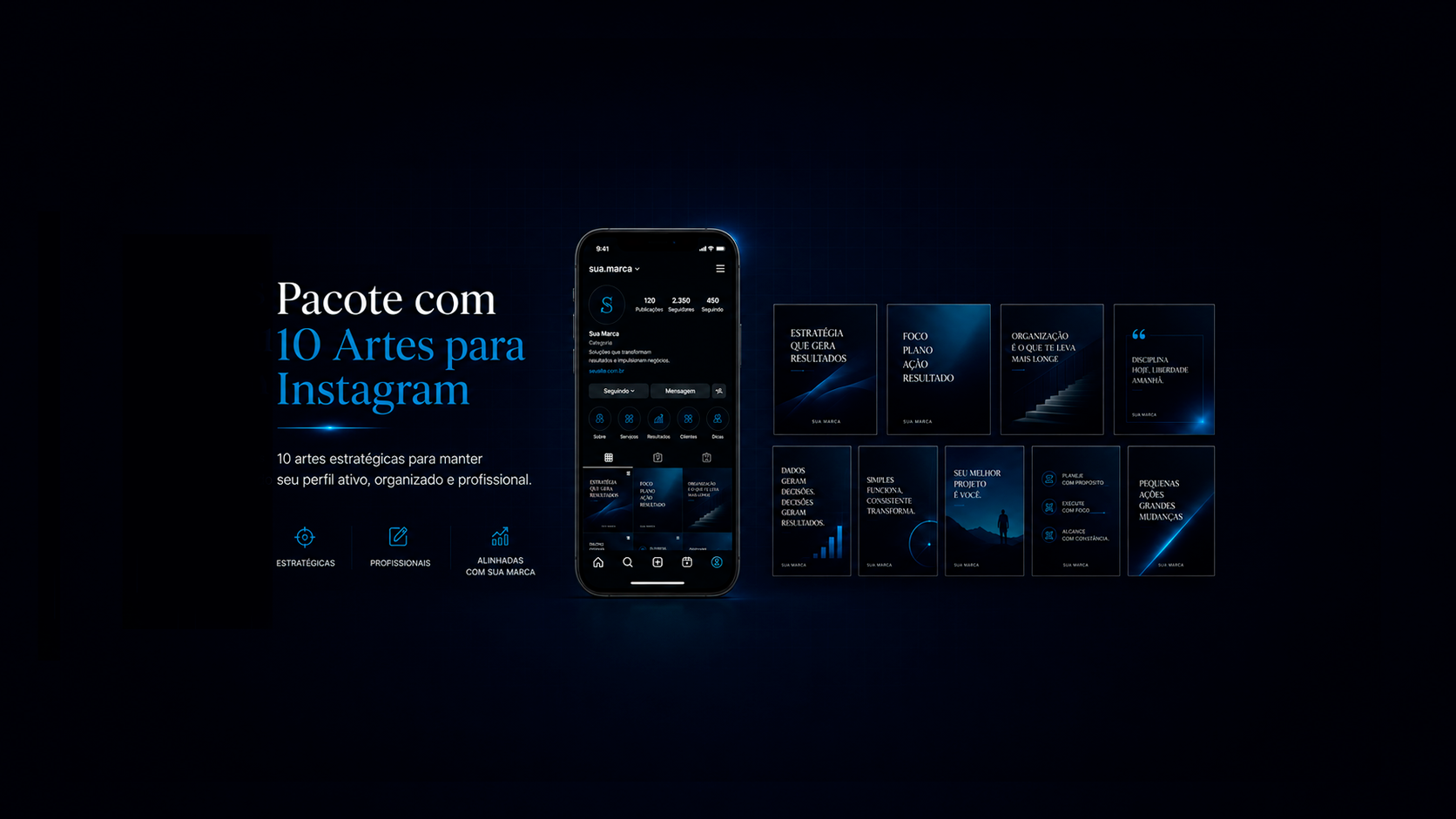 Pacote com 10 Artes para Instagram